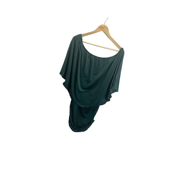 Yincro Women's Off The Shoulder Ruffle Dress Green Ruched Bodycon 2xl - Picture 4 of 7